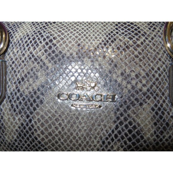 Coach 2014 Colette Brown Gray Exotic Python Graphite Embossed Leather Crossbody - Picture 13 of 16